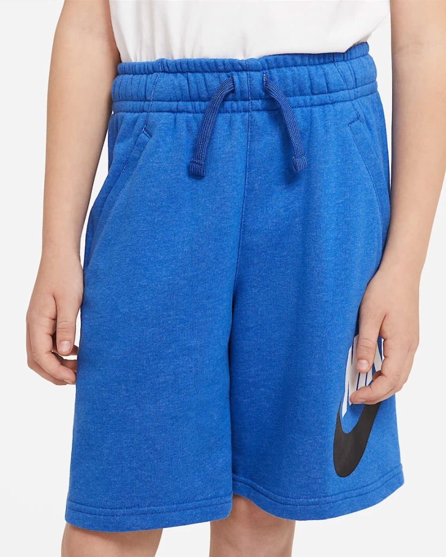 Nike Sportswear Club Fleece Big Kids' Shorts for Boys & Girls - Game Royal/Heather Comfort Fit Casual Athletic Shorts