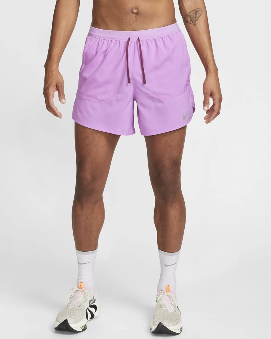 Nike Dri-FIT Stride Men's 5" Brief-Lined Running Shorts in Rush Fuchsia/Rosewood - Lightweight Quick-Dry Workout Shorts for Men