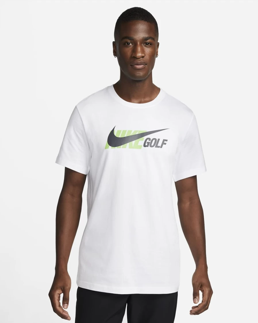 Nike Men's White Golf Polo Shirt - Dri-FIT Moisture Wicking Performance Tee