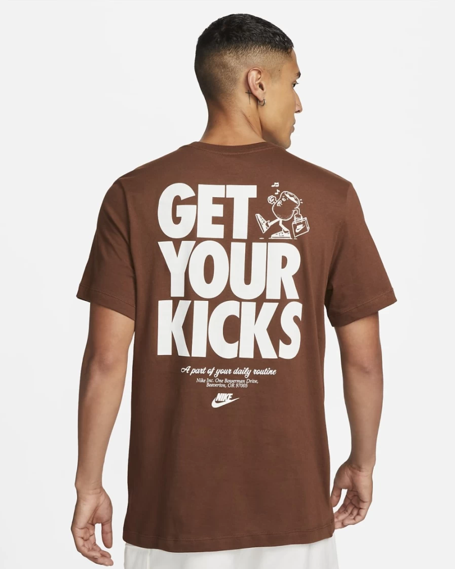 Nike Men's Cacao Wow Sportswear T-Shirt - Athletic Comfort Fit Tee
