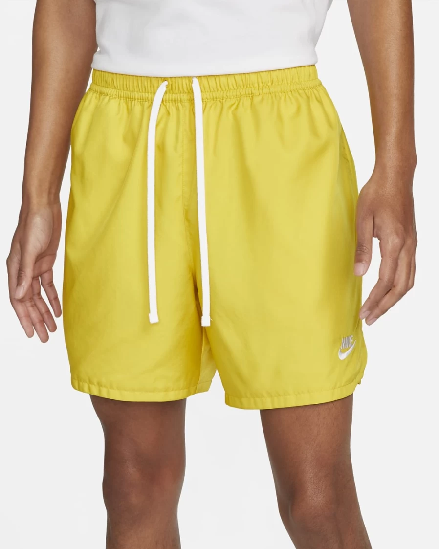 Nike Men's Vivid Sulfur/White Sport Essentials Woven Lined Flow Shorts - Lightweight Athletic Training Shorts