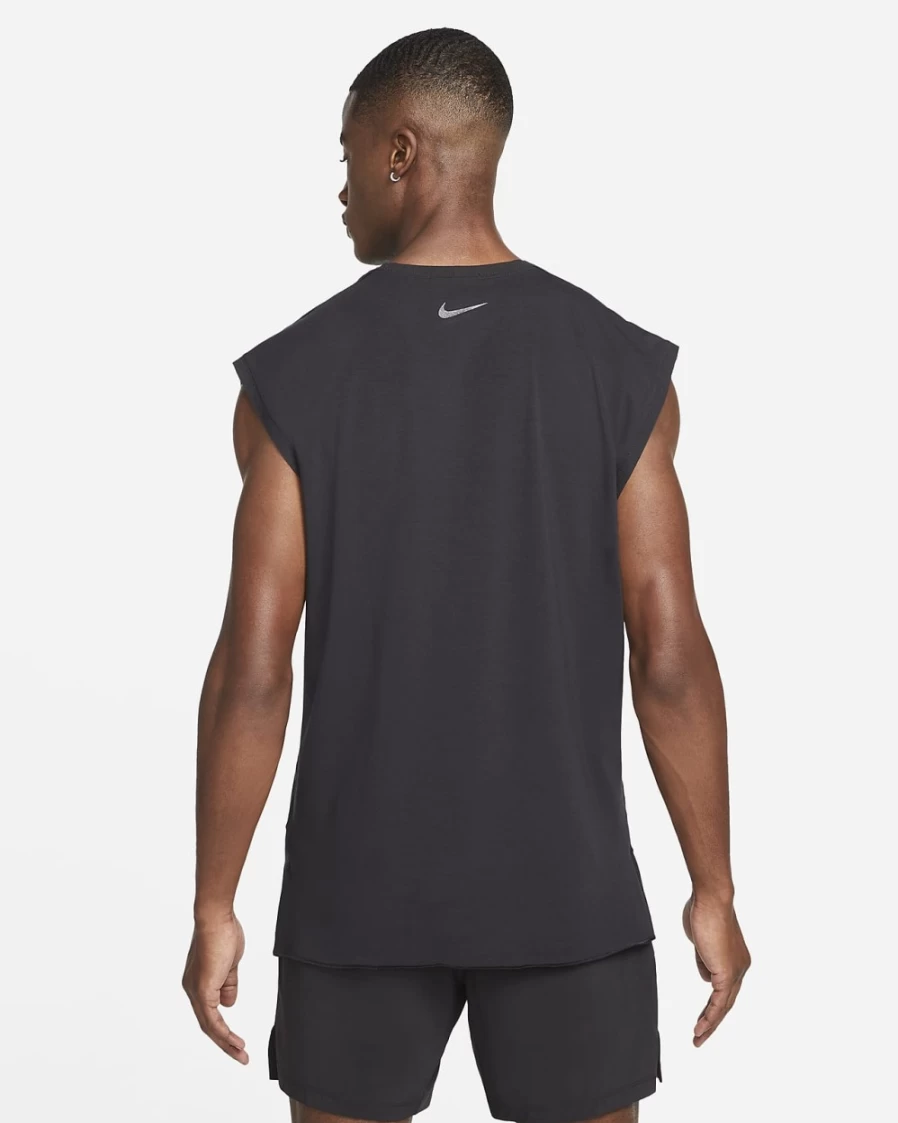 Nike Dri-FIT Men's Yoga Tank Top - Black & Iron Grey Workout Shirt
