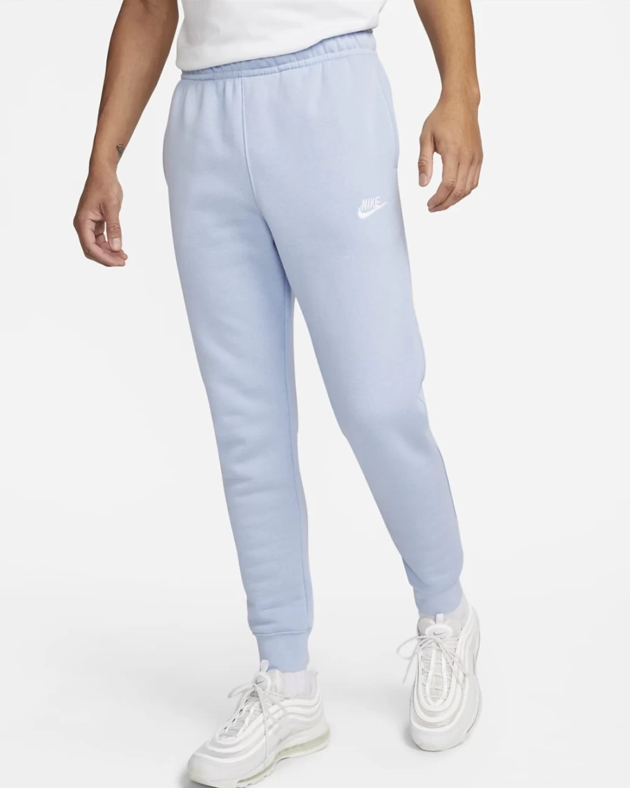 Nike Men's Sportswear Club Fleece Joggers in Cobalt Bliss & White - Comfortable Athletic Pants