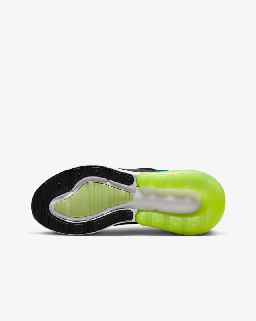 Nike Air Max 270 Big Kids' Shoes - Black/Bright Spruce/Barely Volt/White - Running Sneakers for Boys and Girls