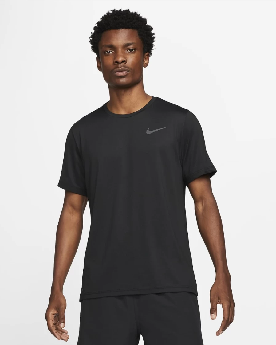 Nike Pro Dri-FIT Men's Training T-Shirt - Black/Dark Grey - Moisture-Wicking Workout Top