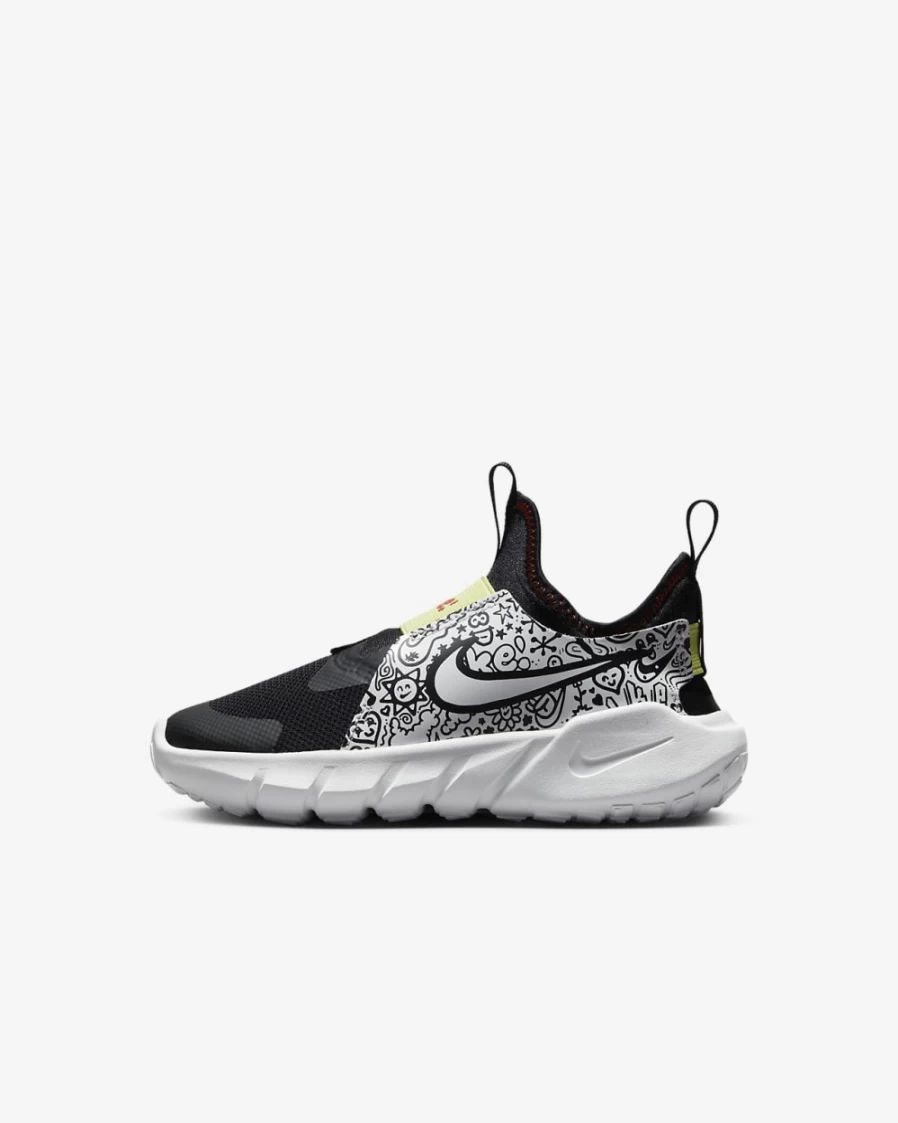 Nike Flex Runner 2 JP Kids' Easy On/Off Sneakers - Black/Picante Red/Light Lemon Twist/Summit White for Boys & Girls