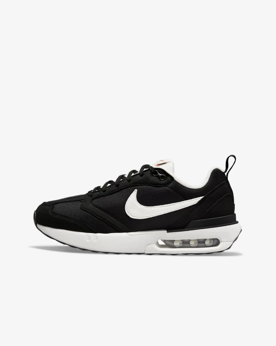 Nike Air Max Dawn Big Kids' Sneakers for Boys & Girls - Black/Metallic Silver/Total Orange/Summit White