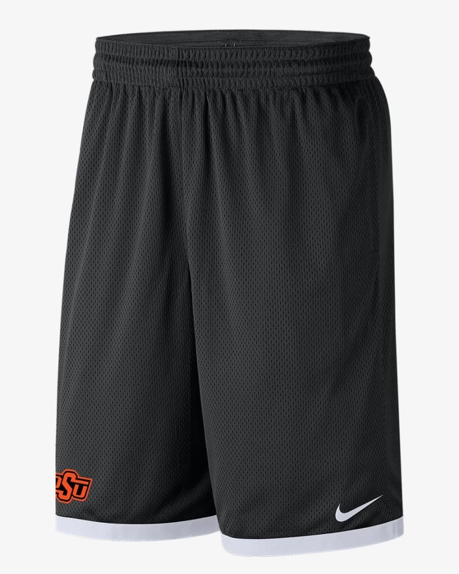 Nike Men's Oklahoma State Black/White College Mesh Basketball Shorts