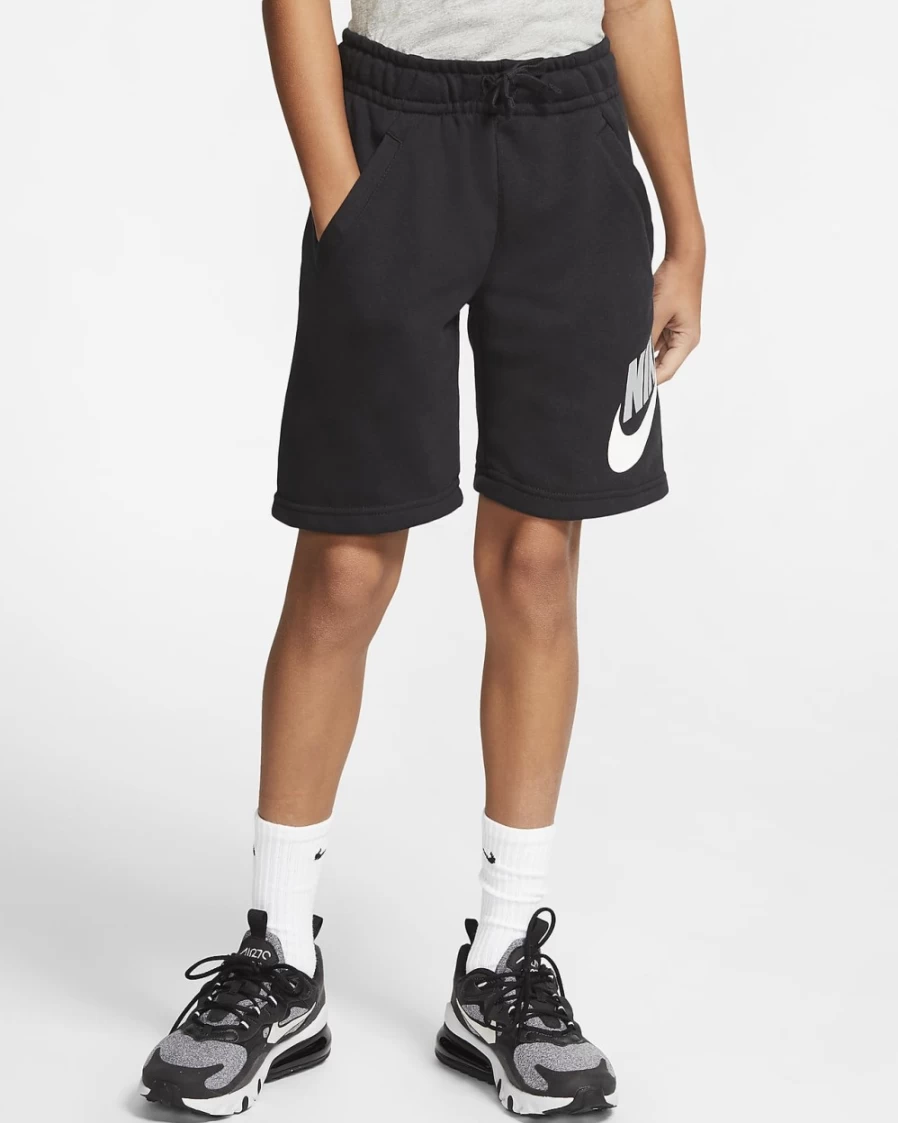 Nike Sportswear Club Fleece Boys Girls Black Shorts for Kids