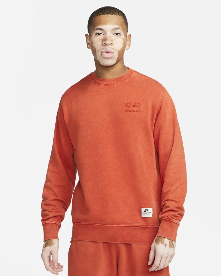 Nike Men's Cinnabar Club Fleece French Terry Sweatshirt - Sportswear Pullover