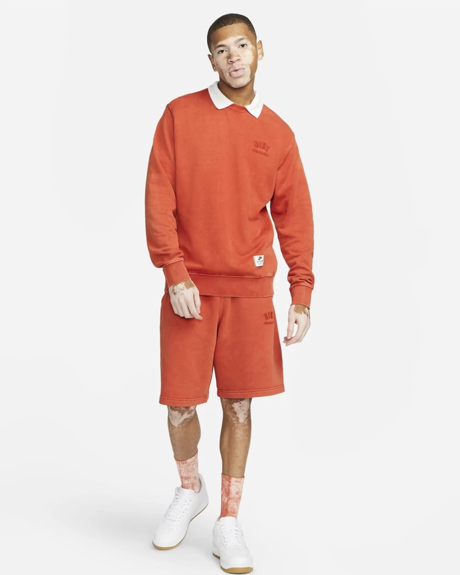 Nike Men's Cinnabar Club Fleece French Terry Sweatshirt - Sportswear Pullover