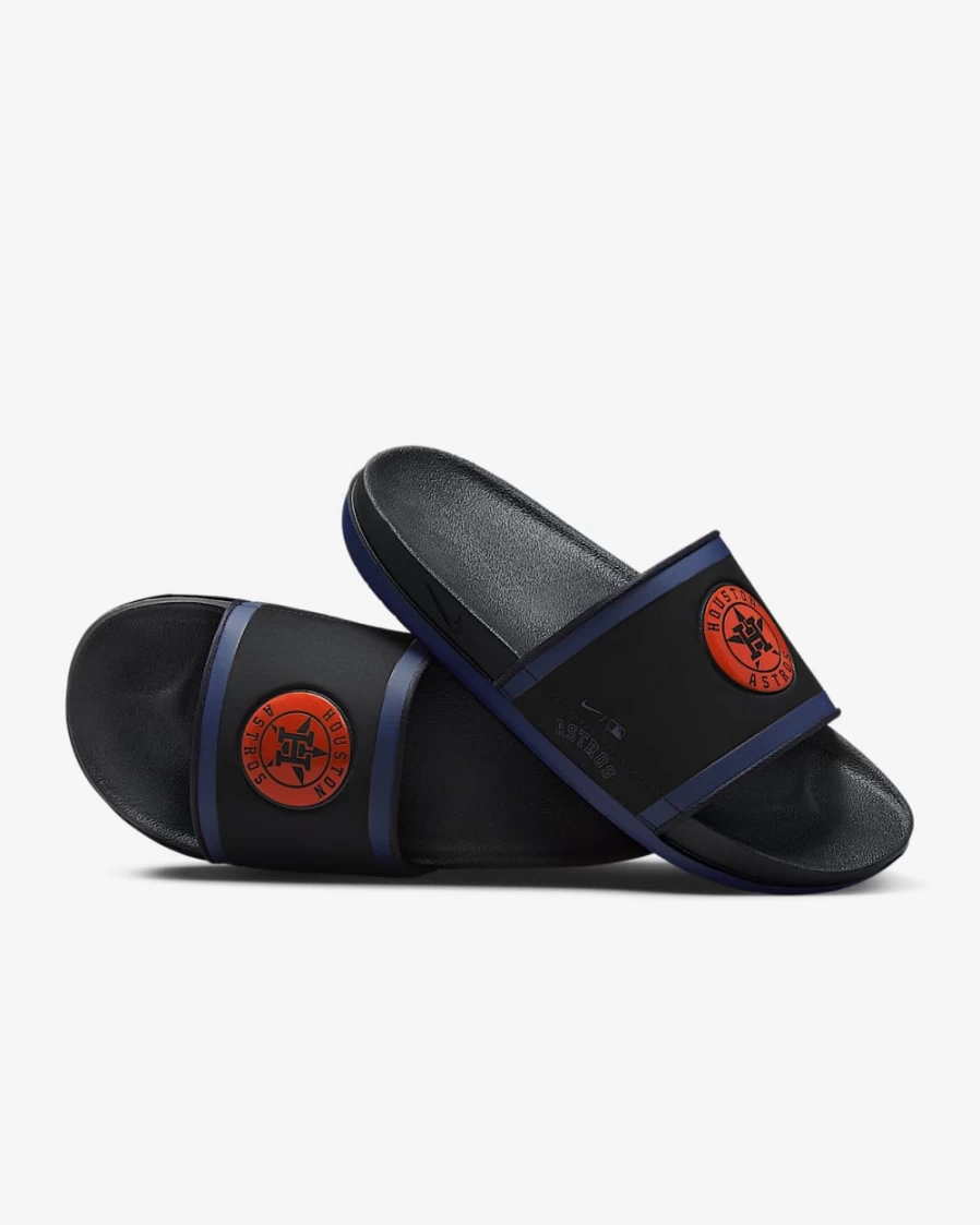 Nike Offcourt MLB Houston Astros Slide Sandals for Men in Black/College Navy/University Orange