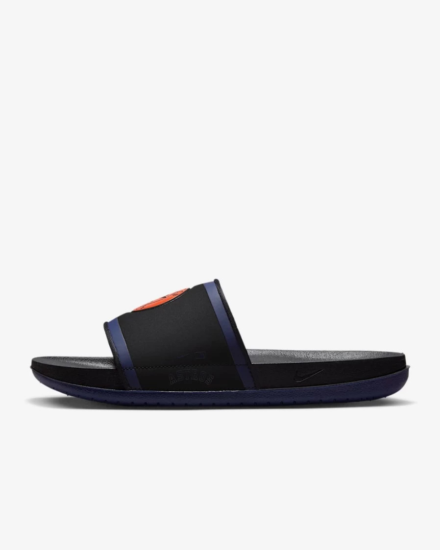 Nike Offcourt MLB Houston Astros Slide Sandals for Men in Black/College Navy/University Orange