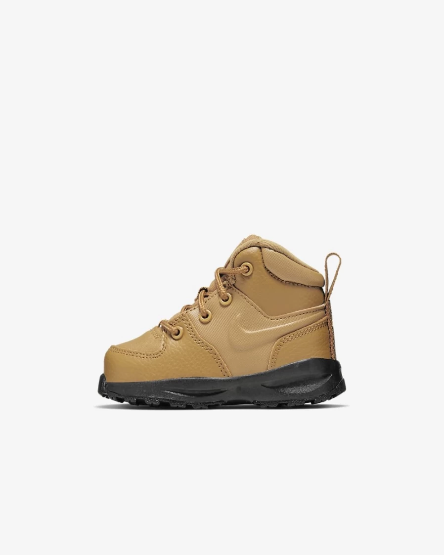 Nike Manoa Leather Boots for Toddlers - Wheat/Black Color, Unisex Boys & Girls Outdoor Shoes