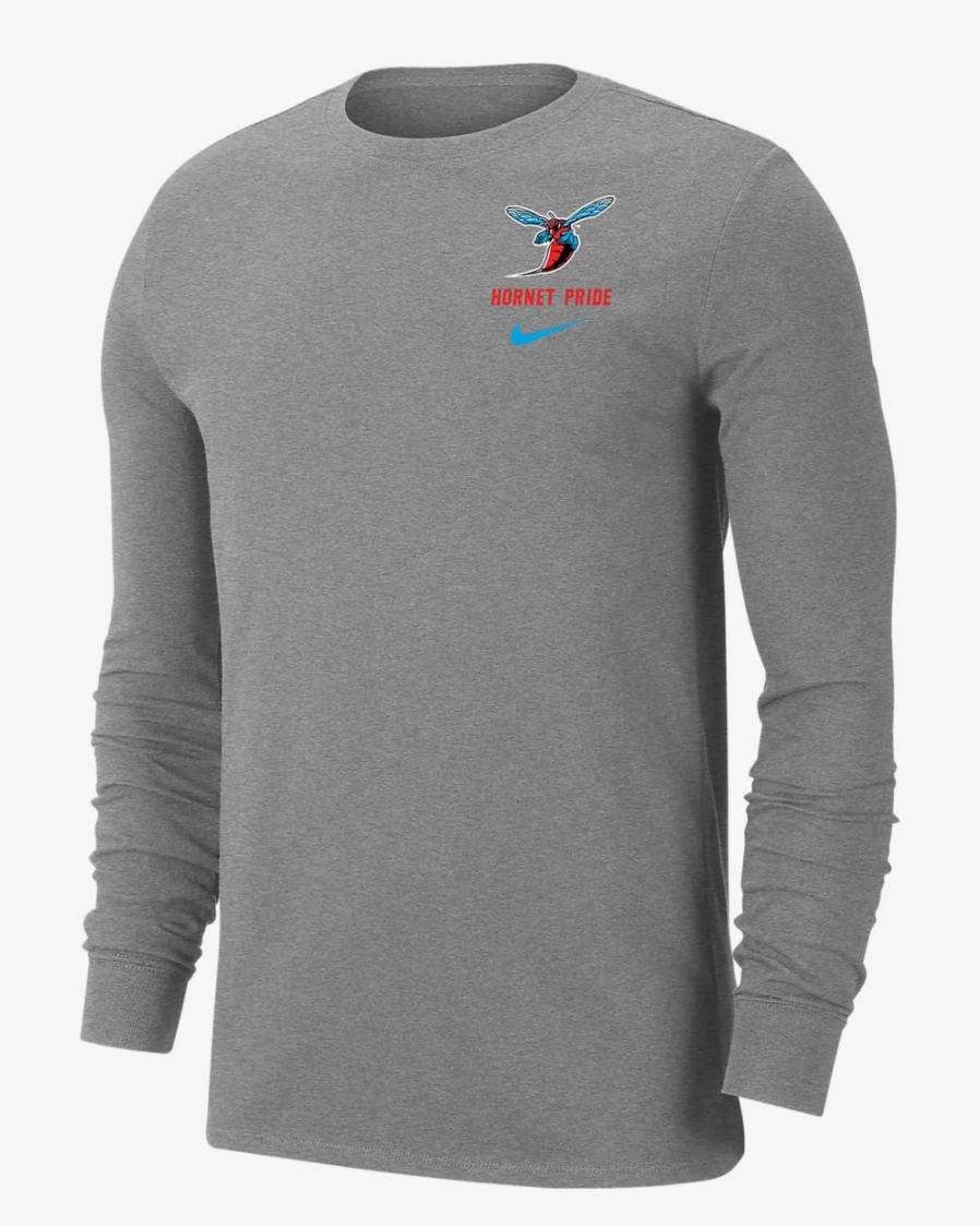 Nike Men's Dark Grey Heather Dri-FIT Long Sleeve T-Shirt - Delaware State College Edition