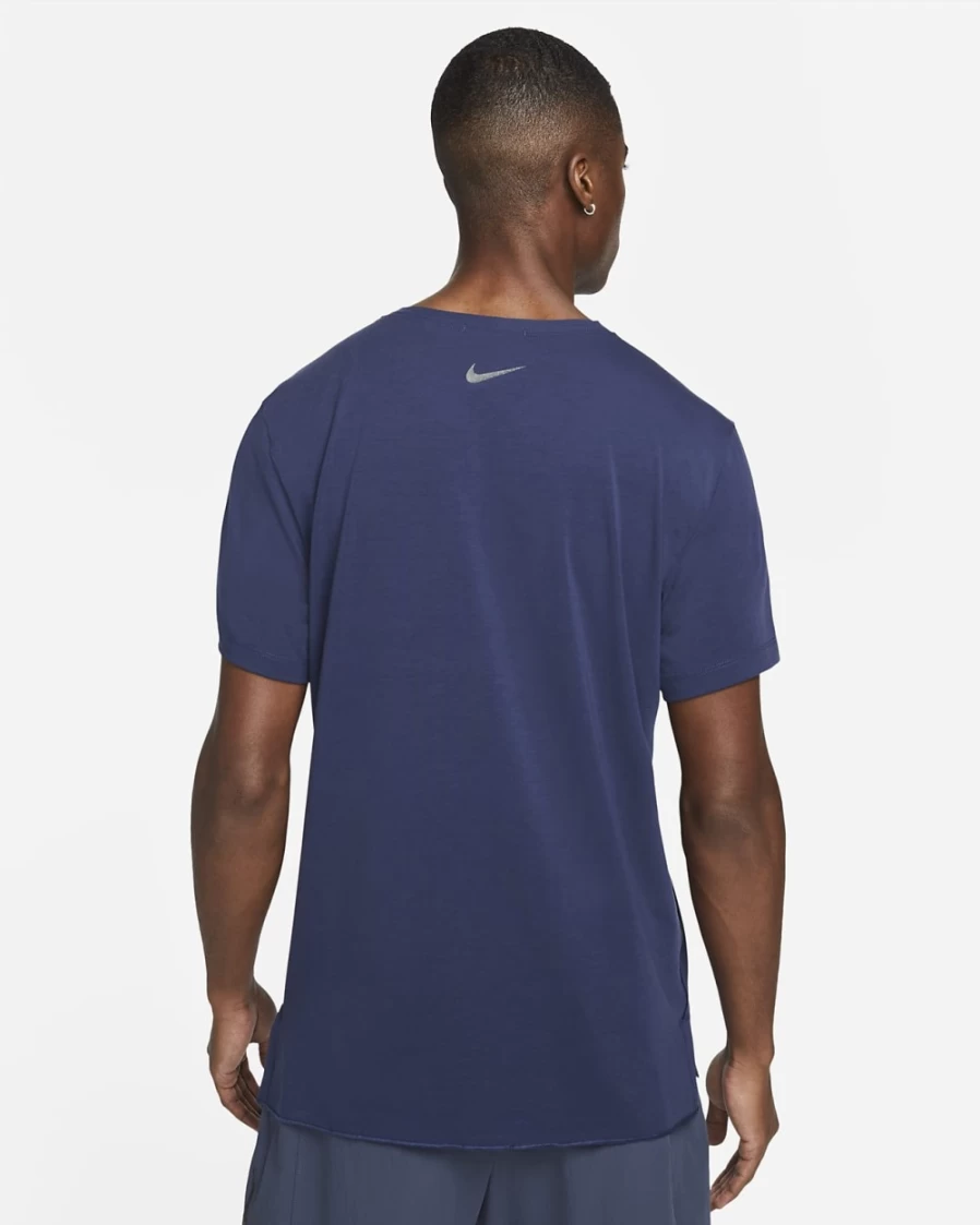 Nike Dri-FIT Men's Yoga Top - Midnight Navy/Iron Grey Performance Workout Shirt