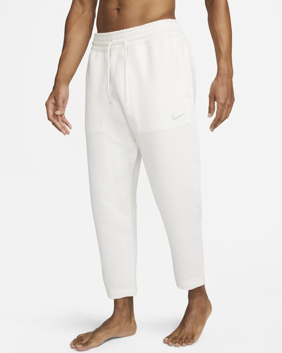 Nike Men's Yoga Pants - Sail/Grey Fog - Comfortable & Breathable Yoga Bottoms for Men