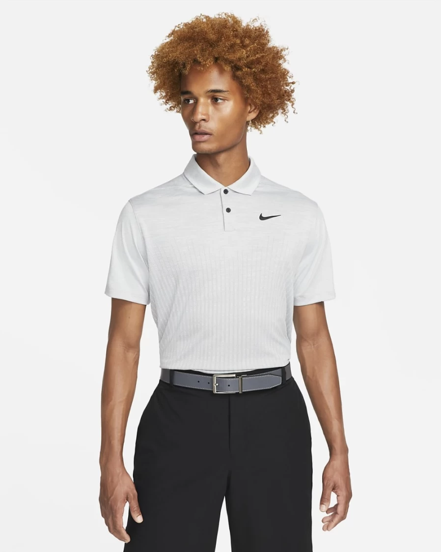 Nike Dri-FIT ADV Vapor Men's Golf Polo - Light Smoke Grey/White/Black - Moisture-Wicking Performance Shirt