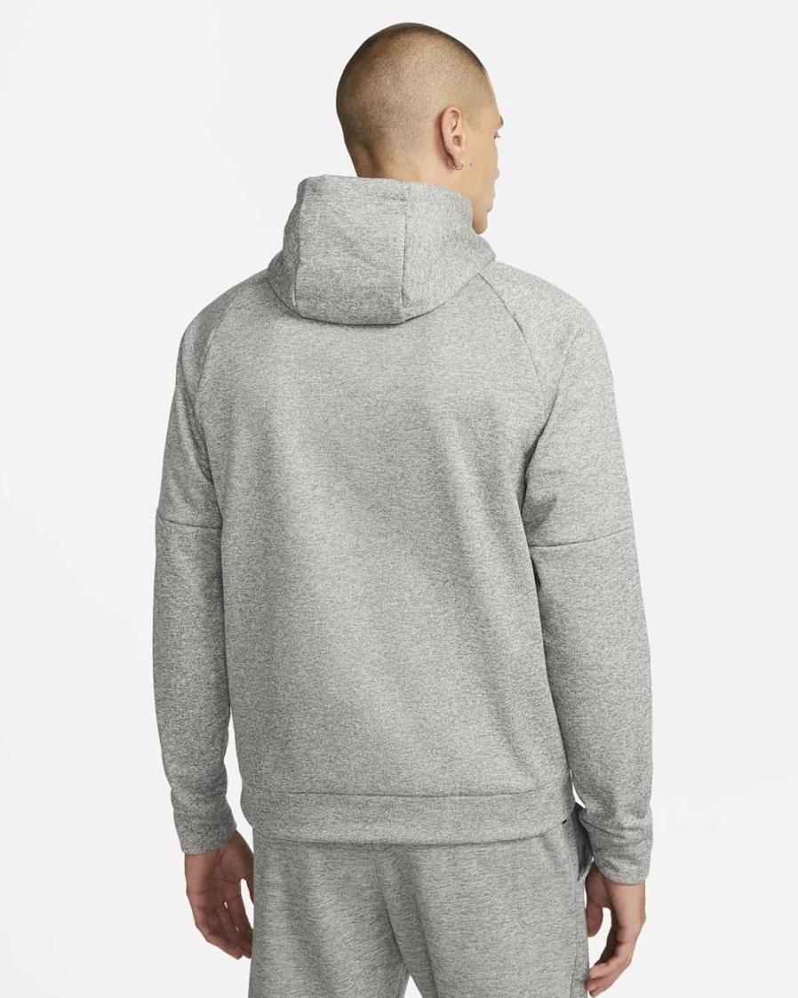 Nike Therma-FIT Men's Dark Grey Heather Pullover Hoodie for Fitness & Training