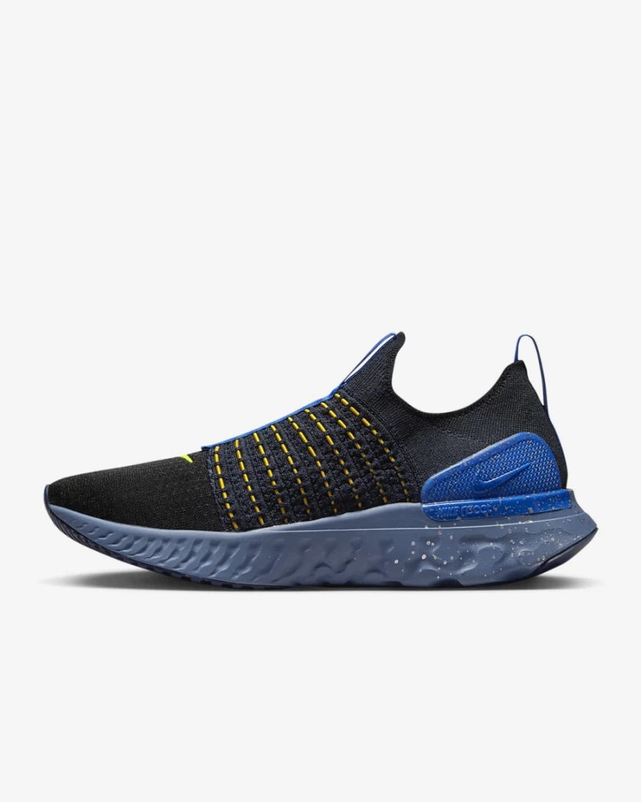 Nike React Phantom Run Flyknit 2 Men's Road Running Shoes - Black/Hyper Royal/Ashen Slate/Volt