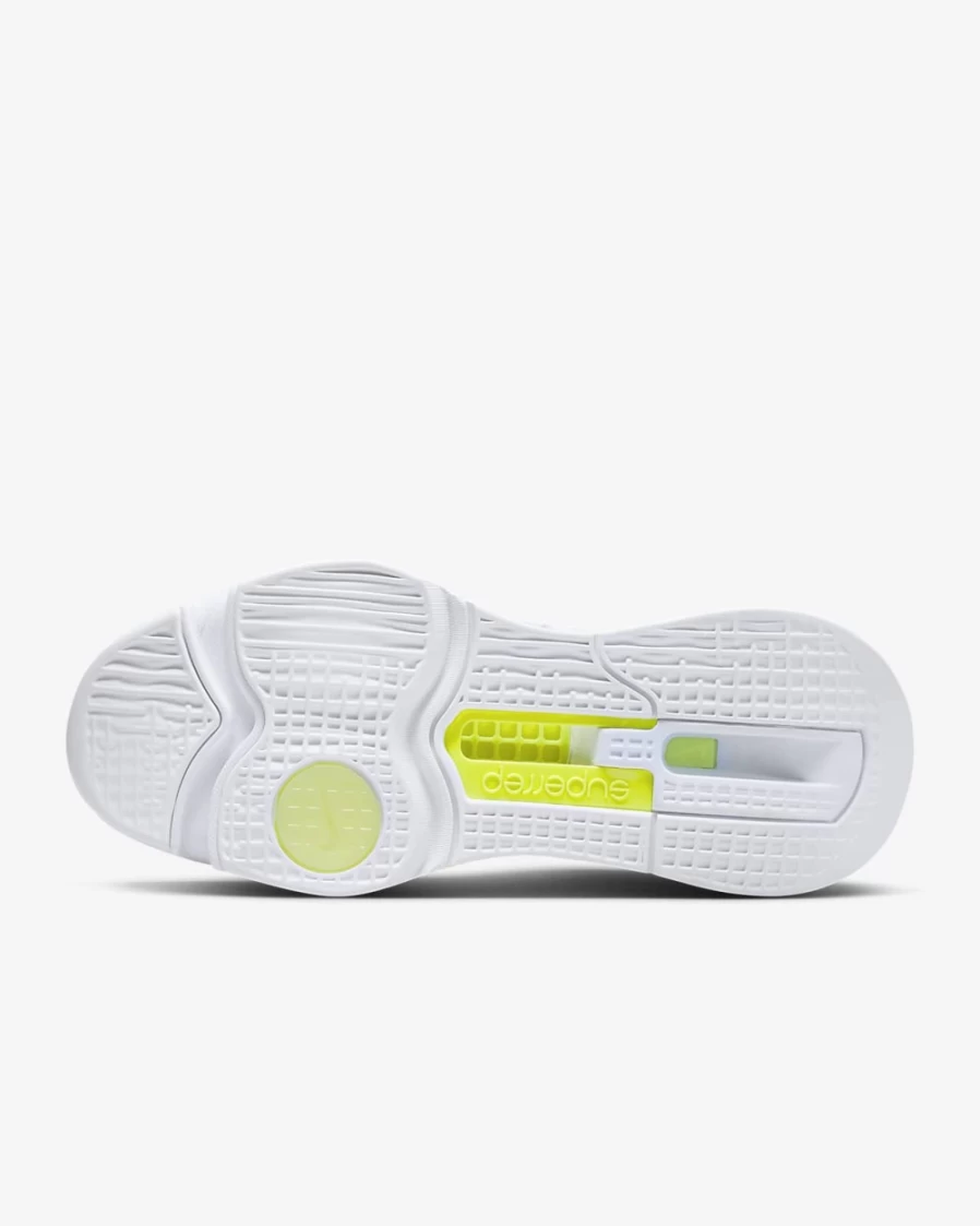 Nike Air Zoom SuperRep 3 Men's Training Shoes - White/Volt/Black/Metallic Silver for HIIT & Workouts