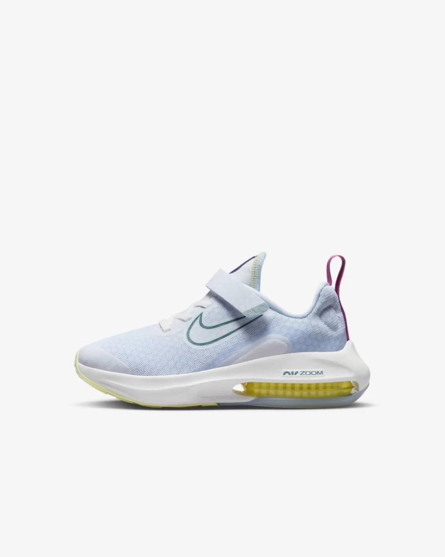 Nike Air Zoom Arcadia 2 Little Kids' Shoes - White/Cosmic Fuchsia/Football Grey/Mineral Teal - Unisex Boys Girls Running Sneakers