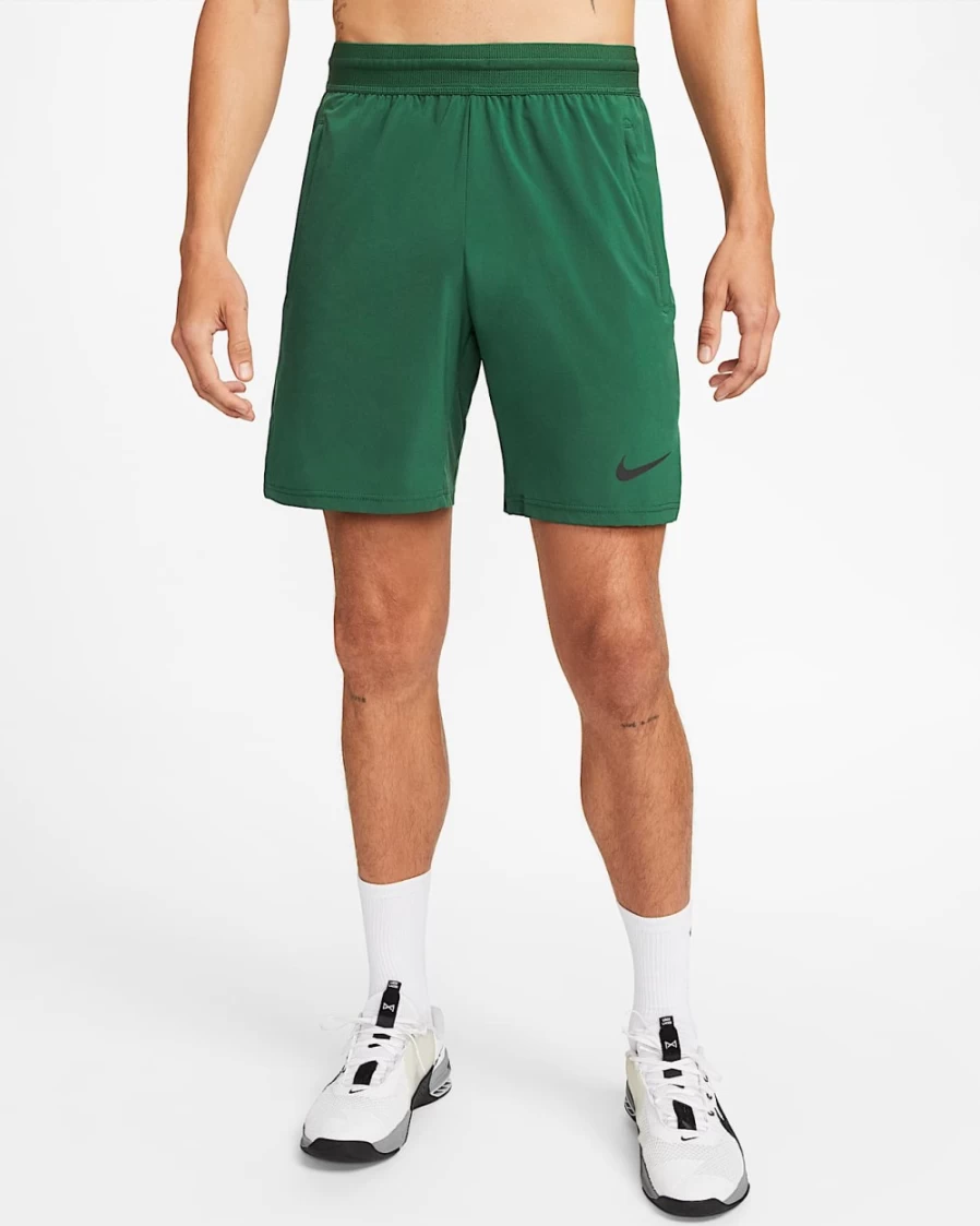 Nike Men's Pro Dri-FIT Flex Vent Max 8" Training Shorts in Gorge Green/Black