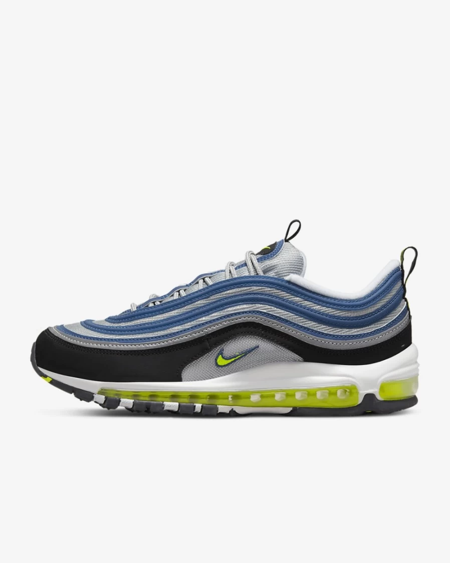 Nike Air Max 97 OG Men's Shoes - Atlantic Blue Heather/Metallic Silver/Black/Voltage Yellow