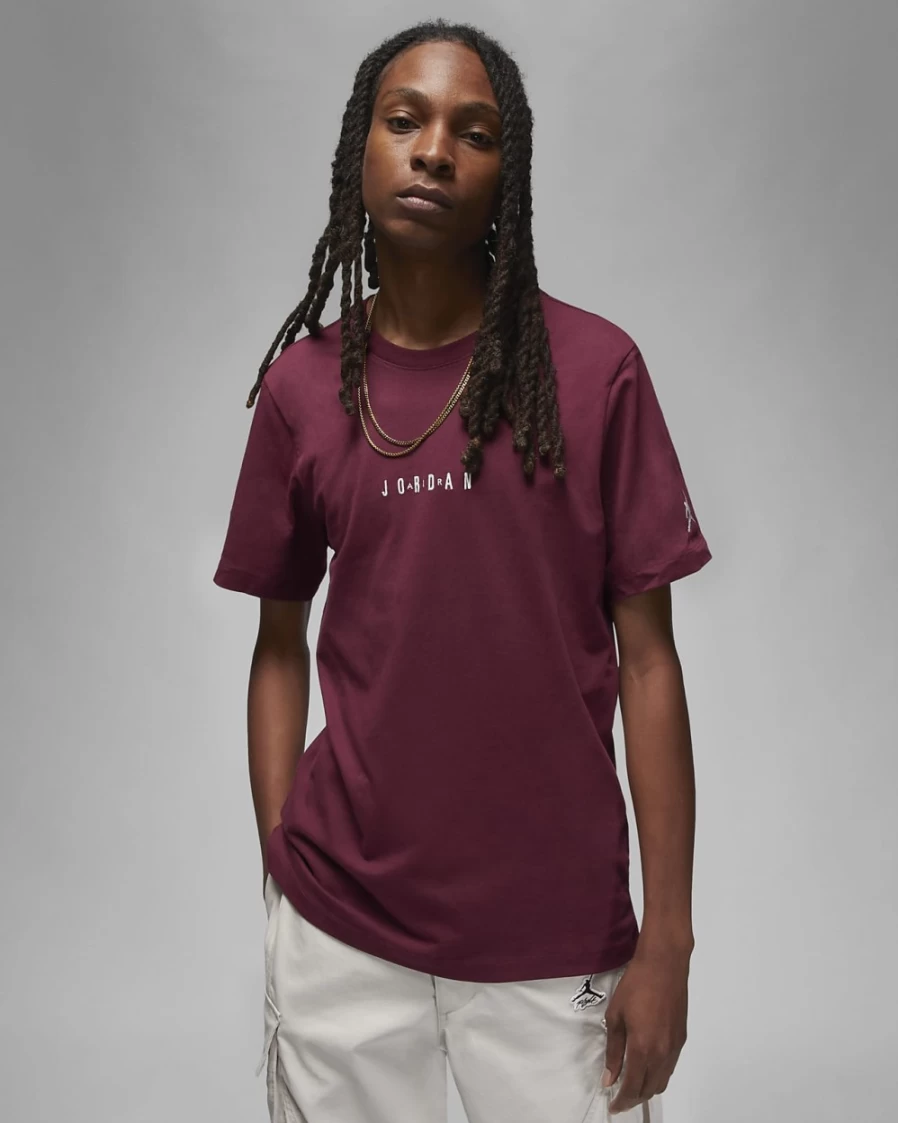 Nike Jordan Air Men's T-Shirt - Cherrywood Red/Sail