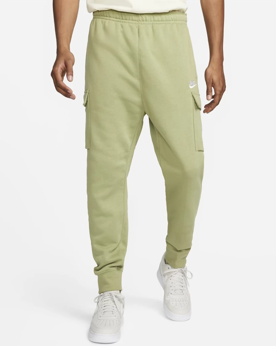 Nike Men's Club Fleece Cargo Pants - Alligator/White, Sportswear Comfort Fit