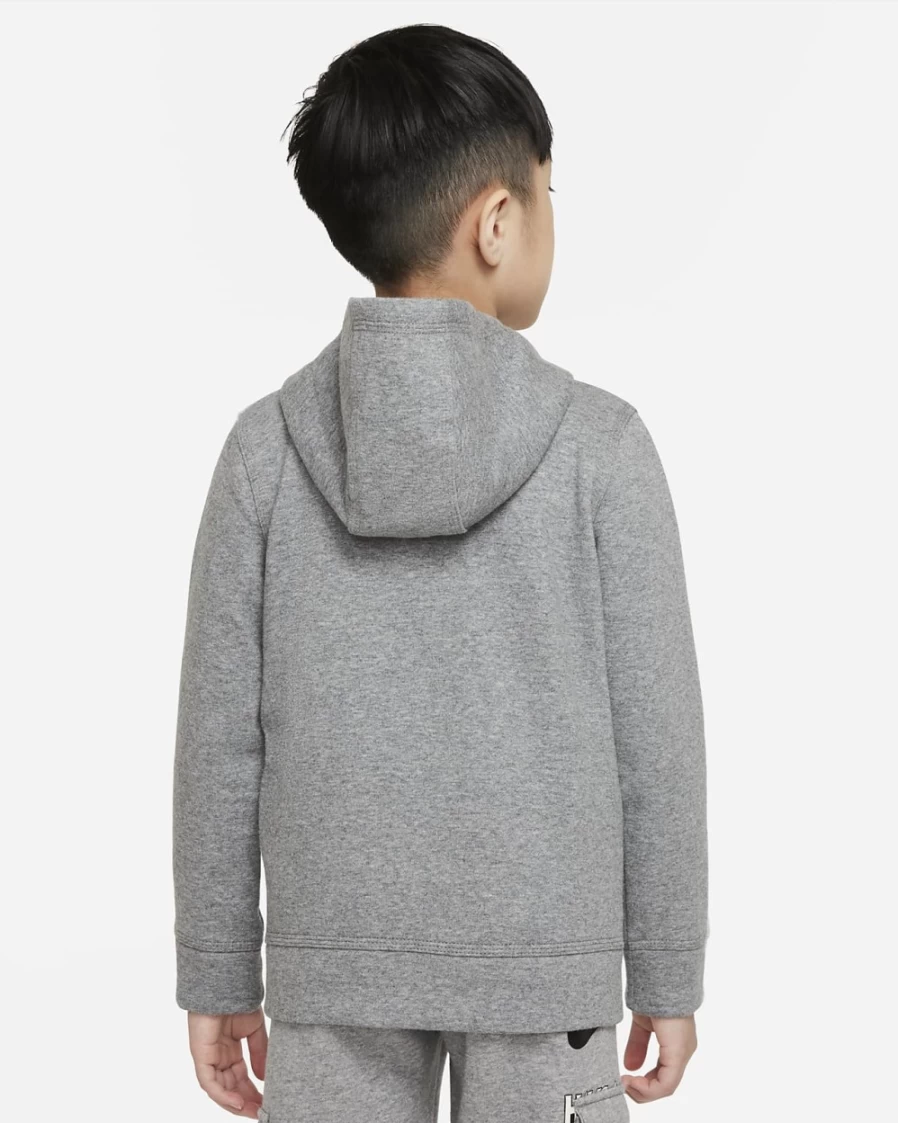 Nike Sportswear Club Fleece Full-Zip Hoodie for Boys & Girls in Carbon Heather
