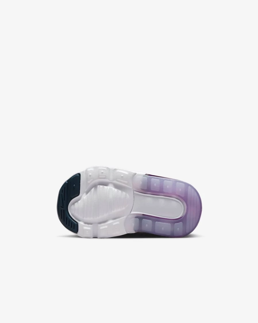 Nike Air Max 270 Baby Toddler Shoes for Boys & Girls - Pure Platinum, Violet Frost, Midnight Navy, Metallic Silver
