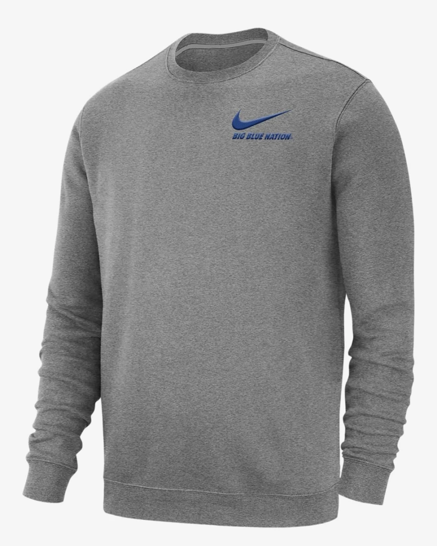 Nike Kentucky Men's Dark Grey Heather College Club Fleece Sweatshirt