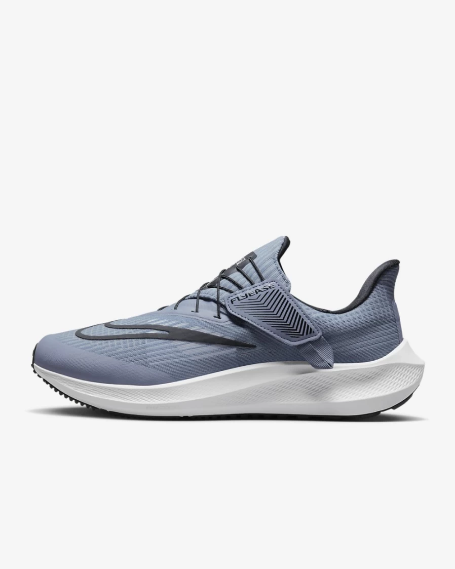 Nike Pegasus FlyEase Men's Road Running Shoes - Ashen Slate/White/Football Grey/Black - Easy On/Off Design