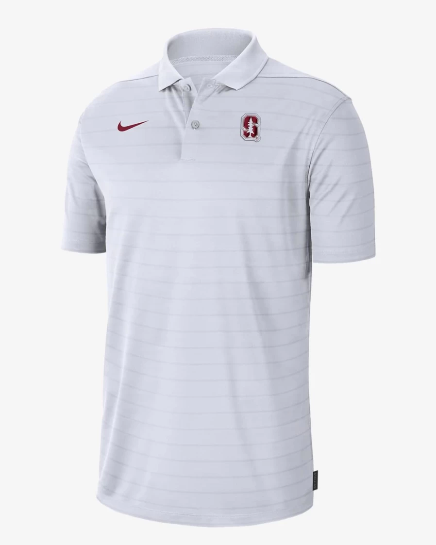 Nike Men's Stanford University Polo Shirt - White, Team Crimson