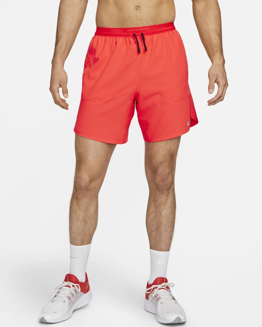 Nike Dri-FIT Stride Men's 7" Brief-Lined Running Shorts - Bright Crimson/Black - Lightweight Quick-Dry Workout Shorts for Men