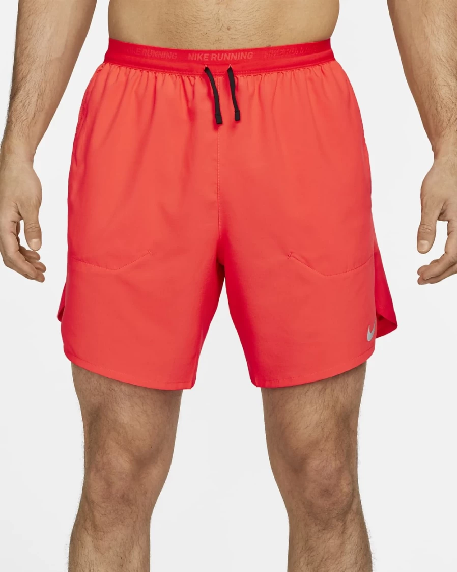 Nike Dri-FIT Stride Men's 7" Brief-Lined Running Shorts - Bright Crimson/Black - Lightweight Quick-Dry Workout Shorts for Men
