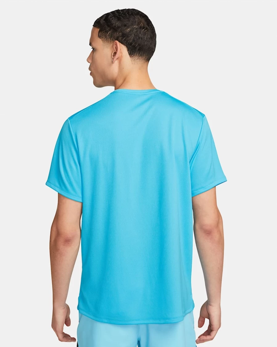 Nike Dri-FIT UV Miler Men's Running Shirt - Baltic Blue, Lightweight Breathable Short-Sleeve Top for Training & Workouts