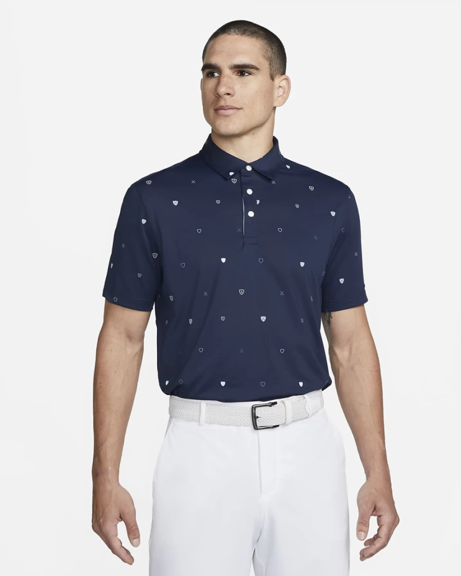 Nike Dri-FIT Player Men's Golf Polo Shirt - Moisture-Wicking, Breathable, Obsidian/Brushed Silver, Comfort Fit