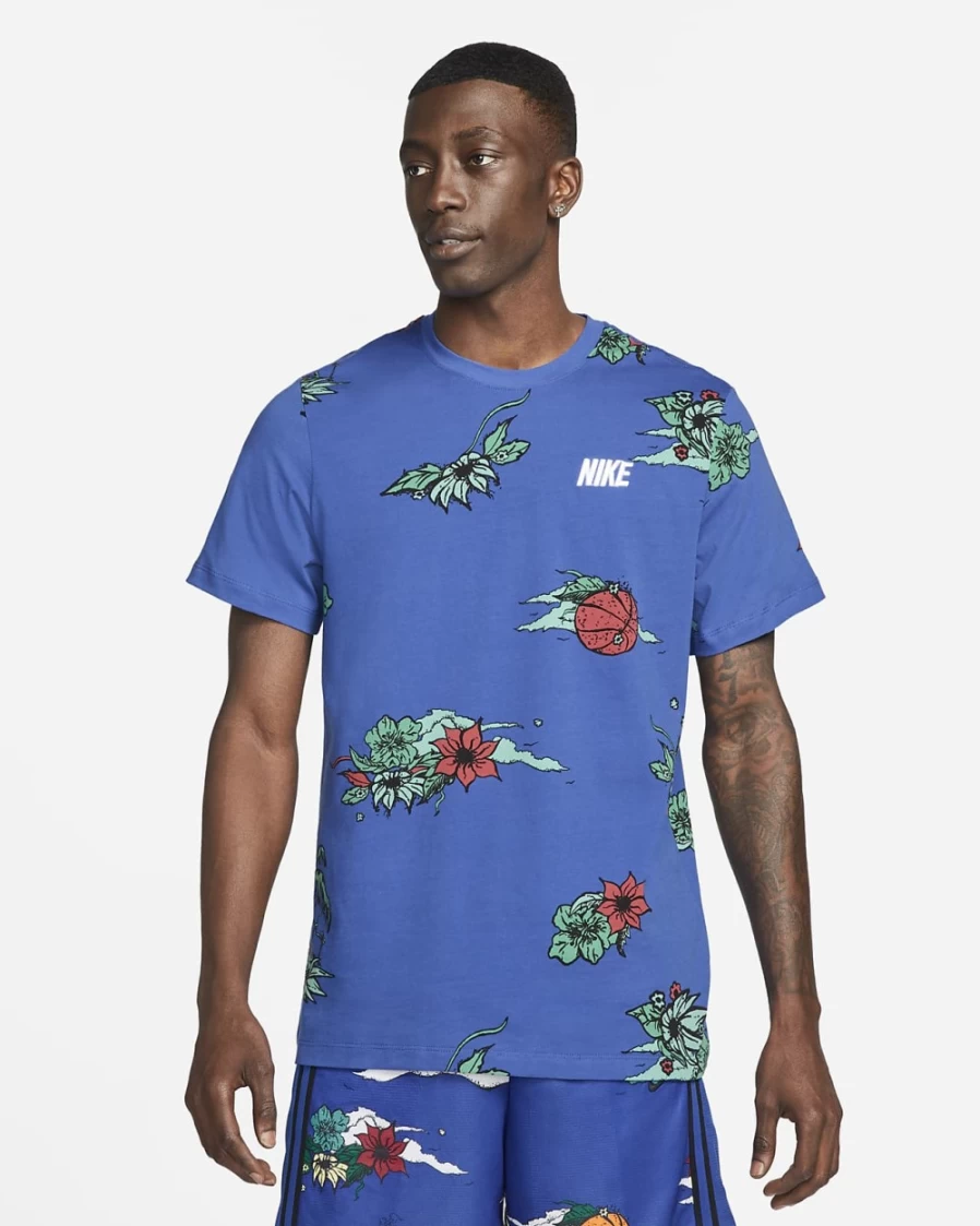 Nike Men's Game Royal Allover Print Basketball T-Shirt - Dri-FIT Performance Tee