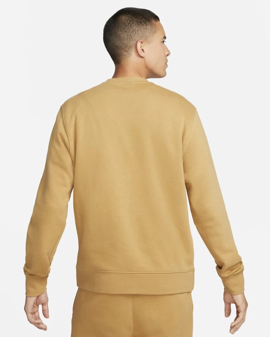 Nike Men's Sportswear Club Fleece Crew Sweatshirt - Elemental Gold/White