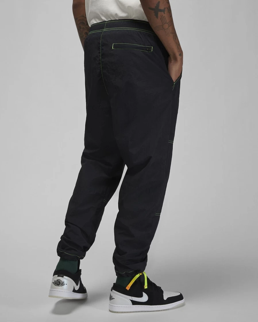 Nike Jordan Flight MVP Men's Woven Pants - Black/Electric Green Basketball Casual Trousers