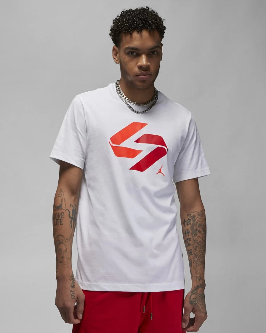 Nike Men's T-Shirt - White/Infrared 23 - Luka Edition