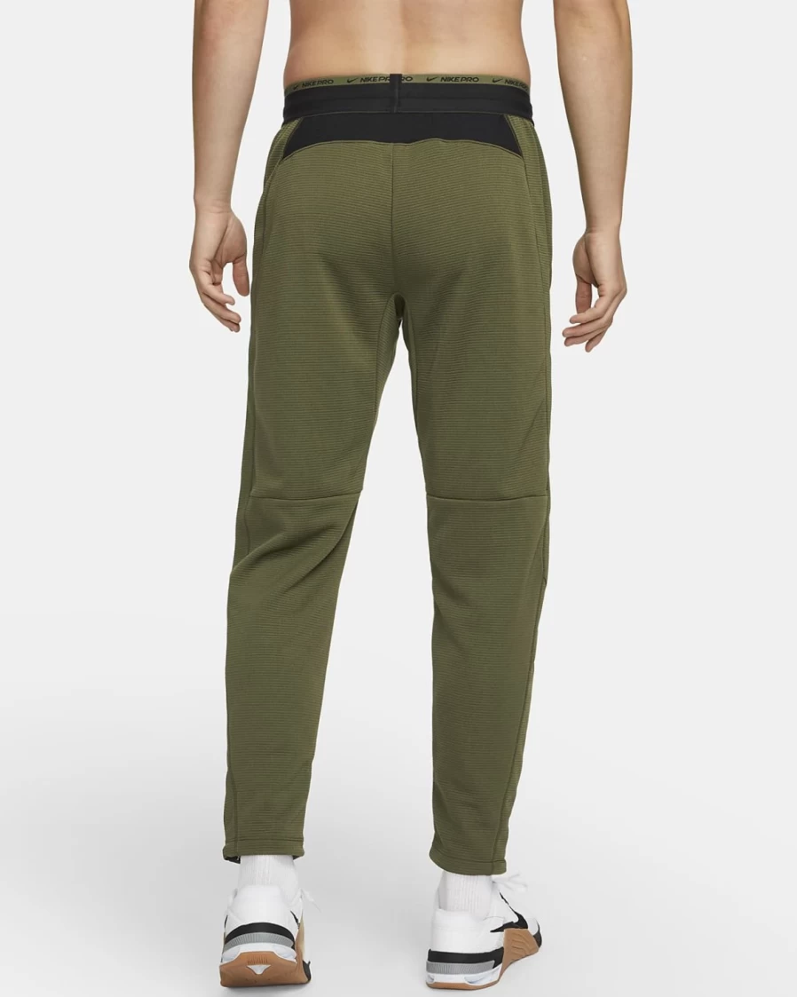 Nike Pro Men's Rough Green/Black Fleece Training Pants for Workouts & Gym
