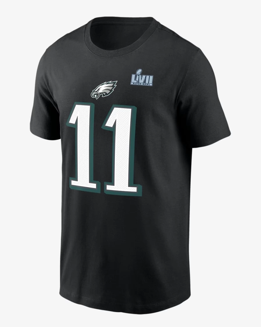 Nike Men's Black Philadelphia Eagles A.J. Brown Super Bowl LVII T-Shirt