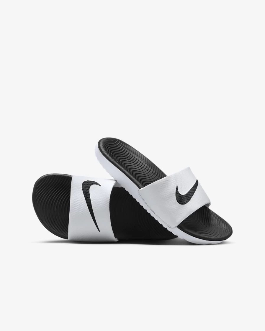 Nike Kawa Slides for Kids - Boys & Girls Comfortable Sandals in White/Black