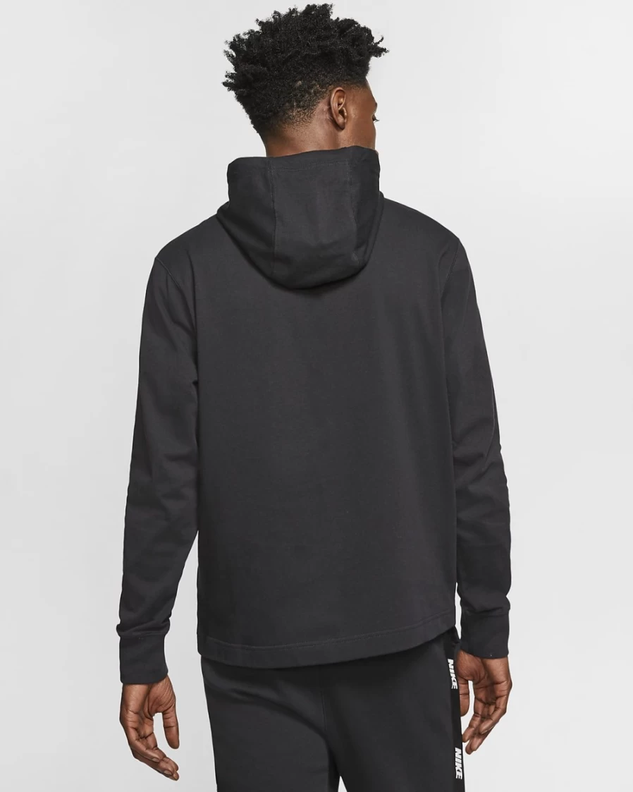 Nike Men's Black/White Club Sportswear Pullover Hoodie Jersey