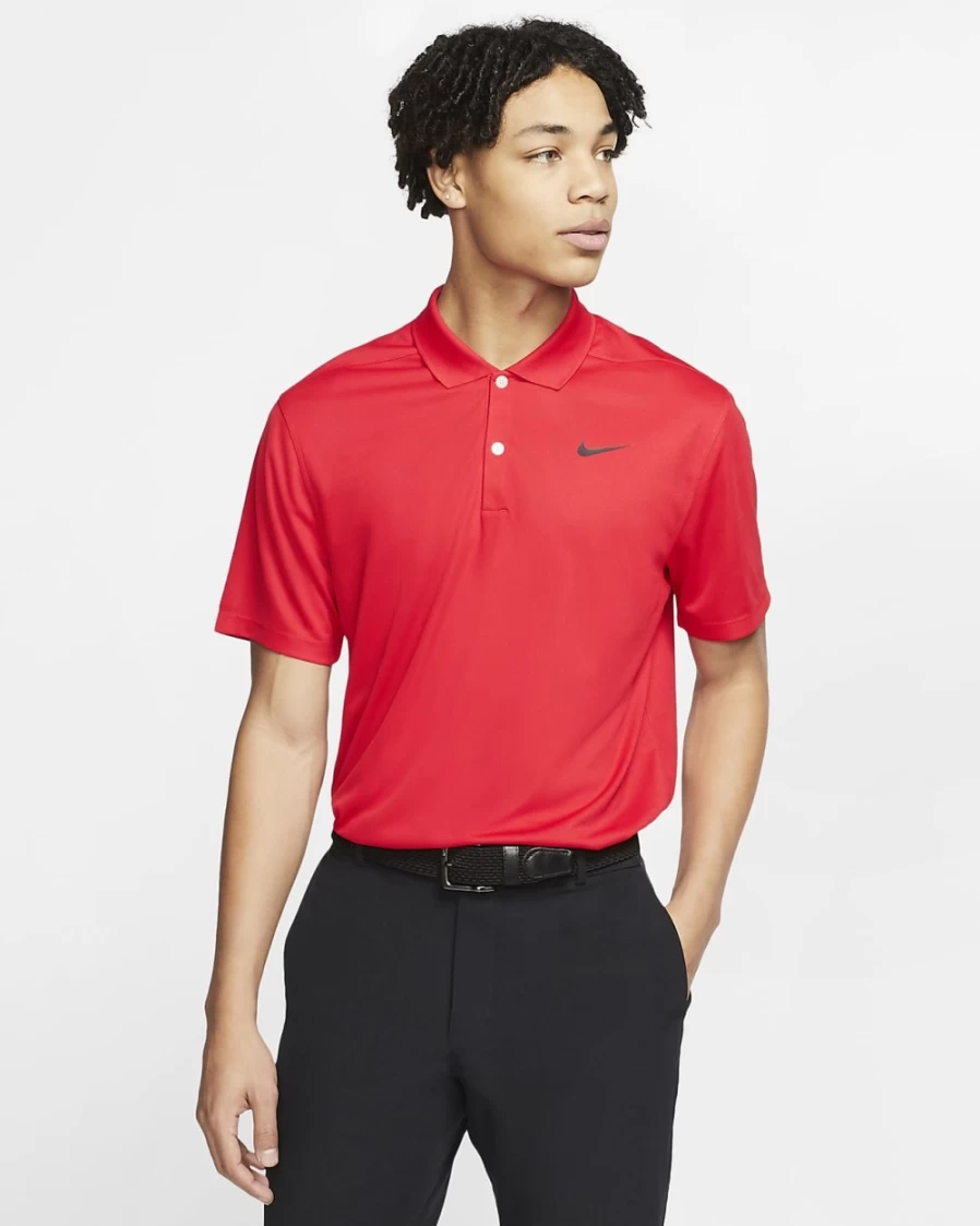 Nike Dri-FIT Victory Men's Golf Polo Shirt - University Red/Black, Moisture-Wicking, Comfortable Fit