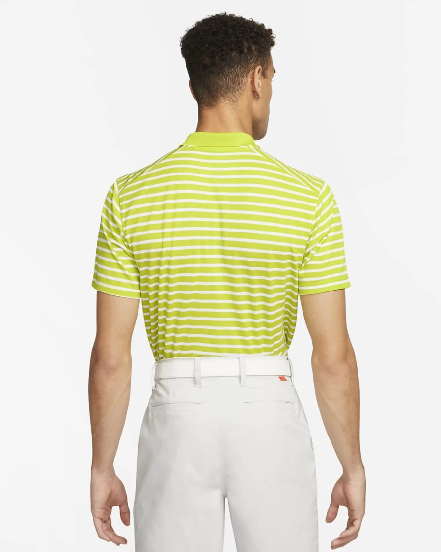 Nike Dri-FIT Victory Men's Golf Polo - Bright Cactus/Black Striped Performance Shirt
