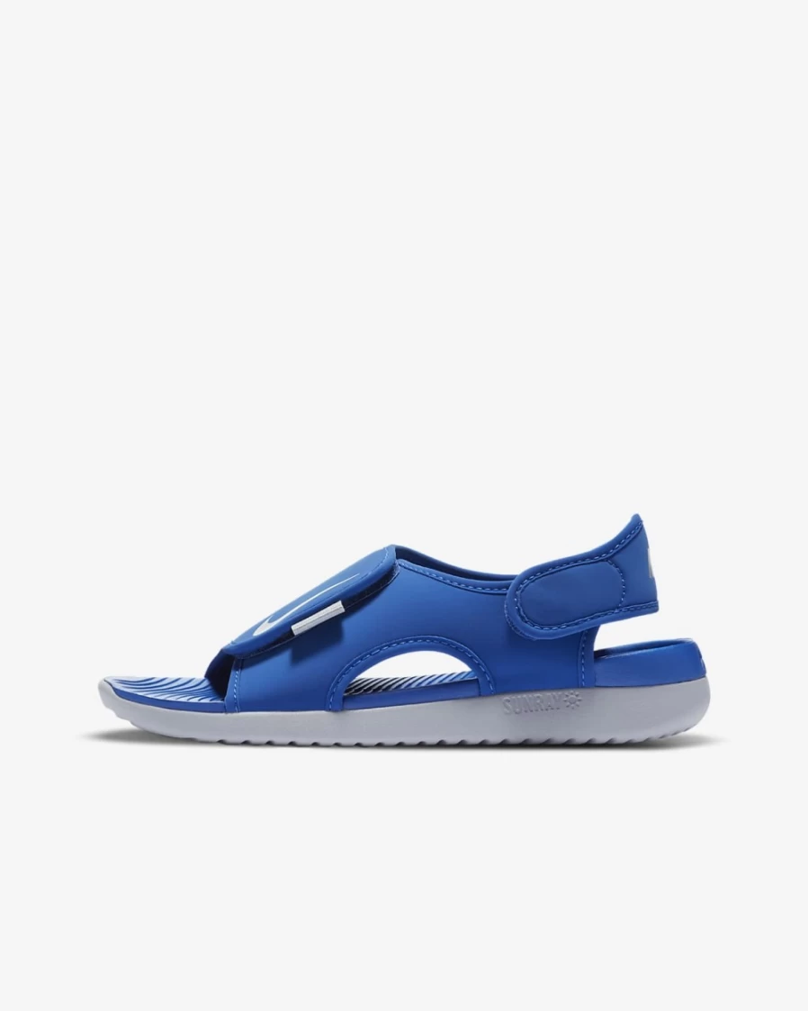 Nike Sunray Adjust 5 V2 Kids' Sandals for Boys & Girls - Game Royal/Wolf Grey